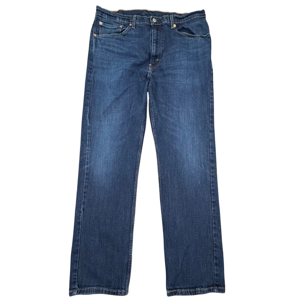 Levis 505 Jeans Mens 38x32 Dark Wash Straight‎ Fit Demim Pants